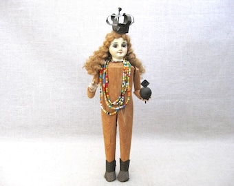 Religious Figure Sculpture, Child of Prague Vintage Statue Figurine, Home Altar Decor