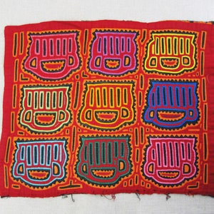 Vintage Mola, Folk Art Textiles from South American, Cuna, Panama, Wall Décor, Clothing Embellishments image 4