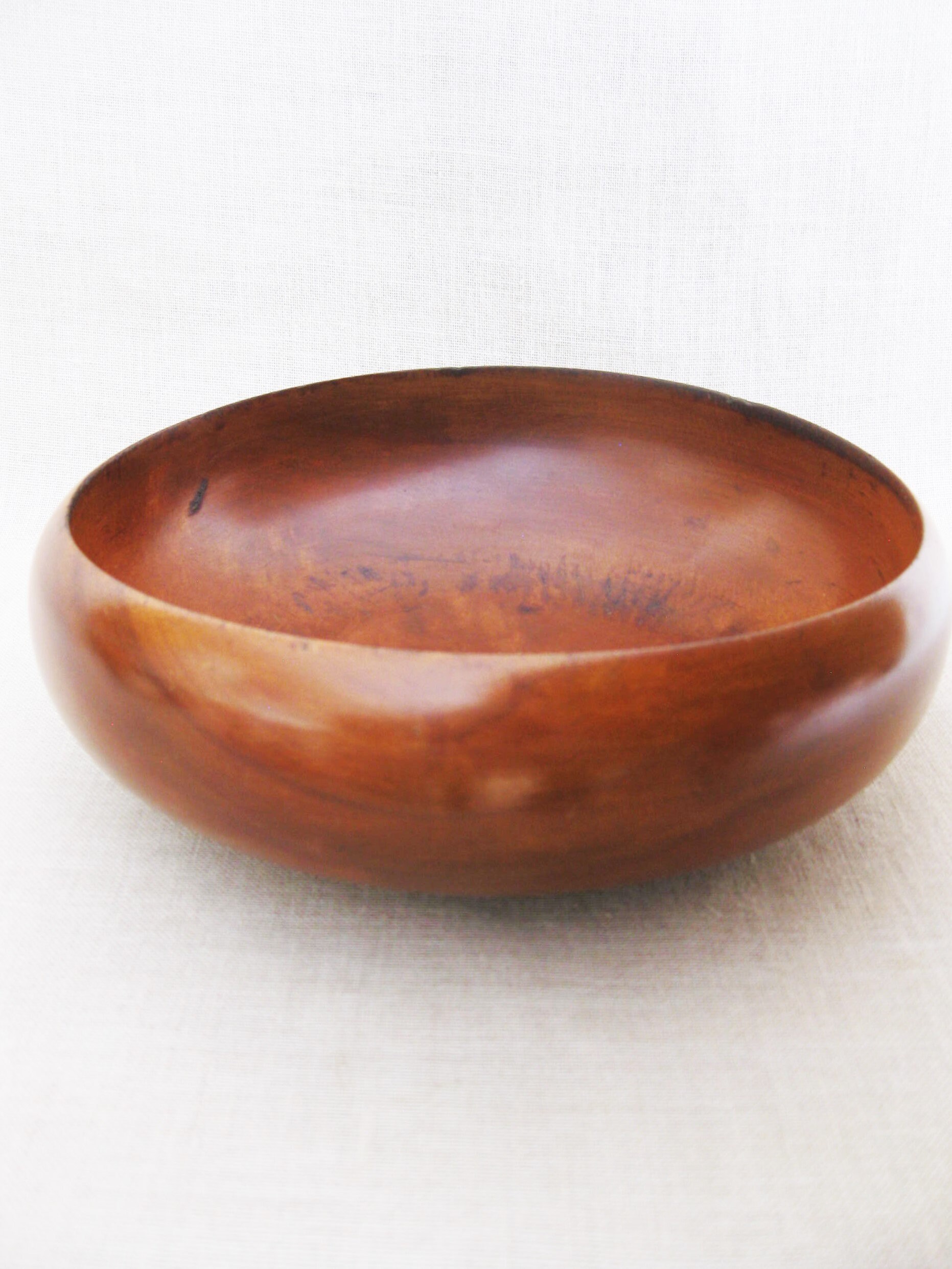 Vintage MidCentury Turned Rustic Wooden Bowl, Handmade, Burl Wood