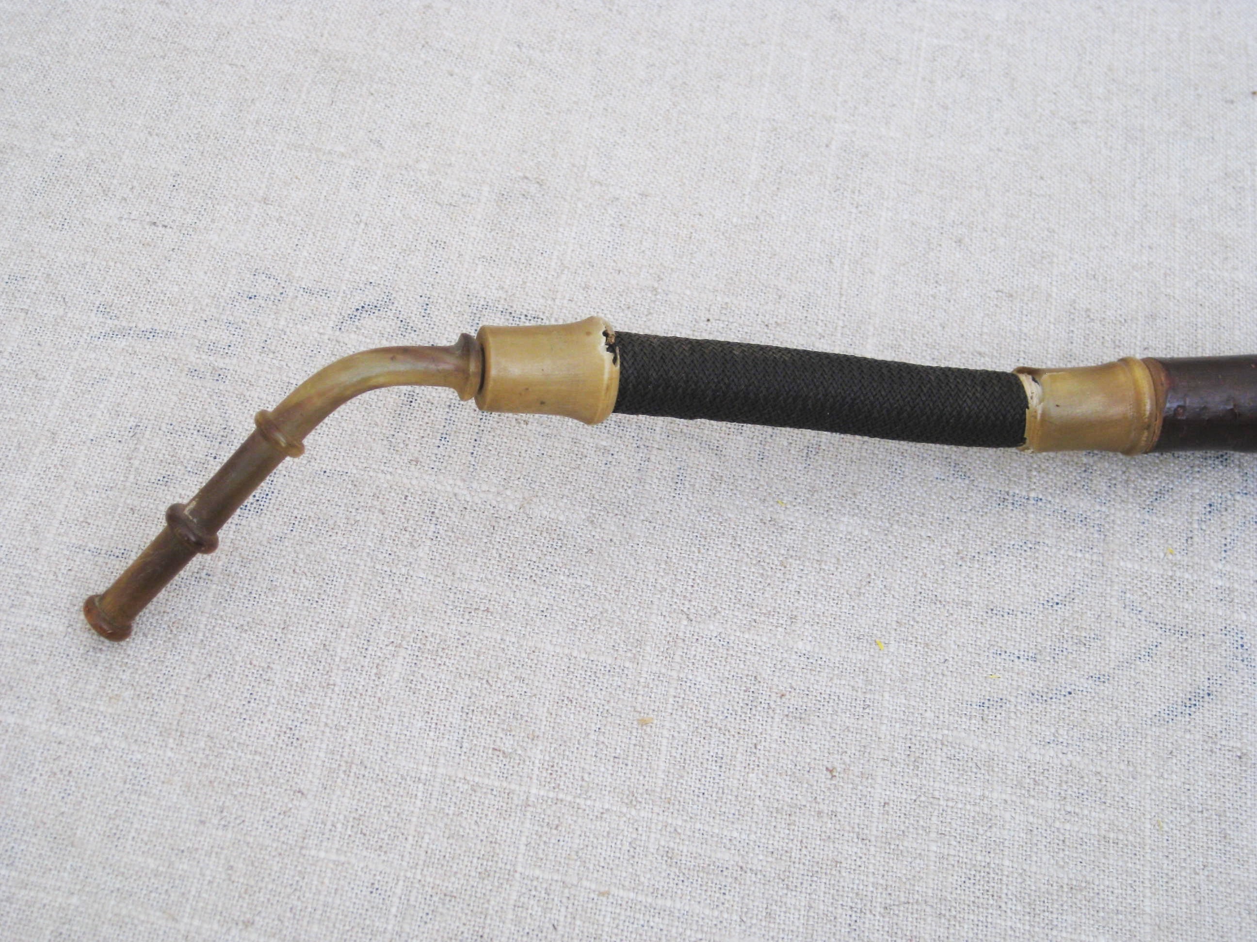 Vintage European Smoking Pipe with Porcelain Bowl and Lid, Female