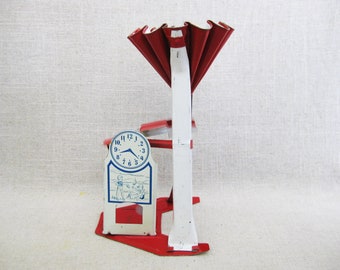 Mid-Century Metal Litho Toy, Sand Power Mechanical Vintage Man Cave Gift
