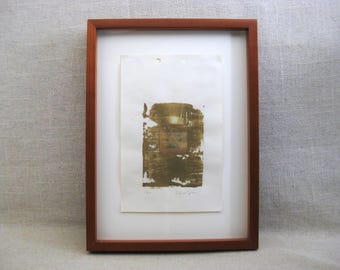Vintage Fine Art Print Mixed Media, Mud Organic, Carla Wilczak Cleveland, Ohio Signed