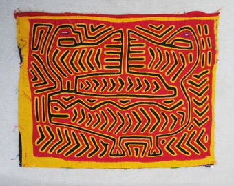 Vintage Mola Folk Art Textiles from South American, Cuna Panama Wall Décor and Clothing Embellishments