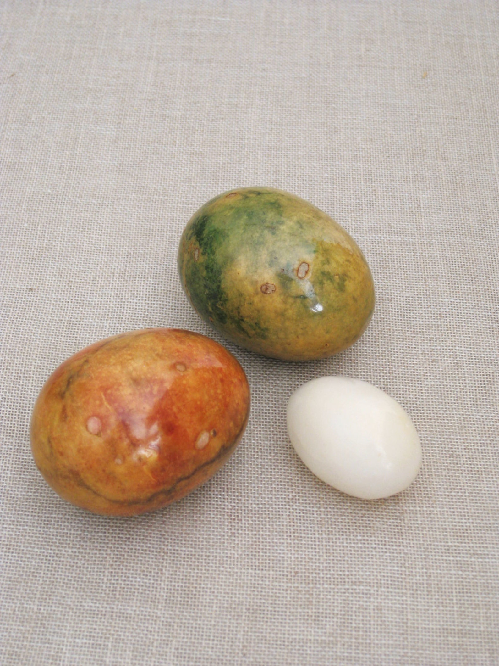 Vintage Decorative Stone Eggs Set of 3 Duck Easter Basket Etsy
