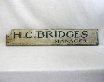 Vintage Trade Sign, Hand Painted, Antique Wooden Office Wall Décor