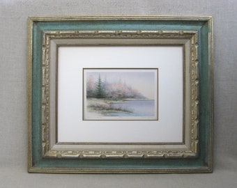 Framed Landscape Lithograph, Original Fine Art Print, Vintage Signed Arnold Alaniz Appalachian Spring