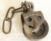 Antique Metal Barn Pulley, Cast Iron, Tools, Wheel, Metal, Architectural Salvage