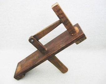 Folk Art Noise Maker, Primitive Wooden Alarm Warning Rustic Cabin Décor