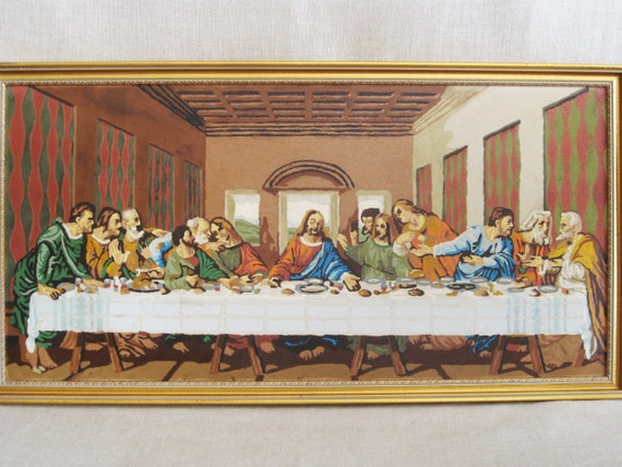 Vintage Paint By Number Painting Last Supper Religious Art Etsy