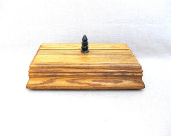 Masculine Desk Box, Dresser Storage and Office Organization, Vintage Rustic Cabin Décor