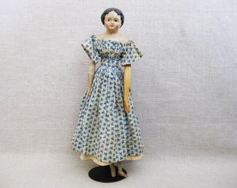 Antique Paper Mache Milliners Fashion Doll, German 19th Century Collectible, Rare European Toys