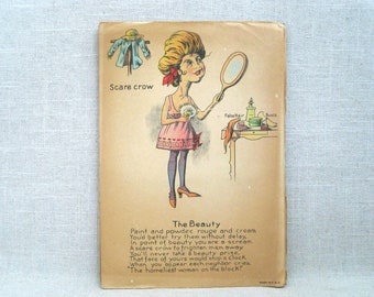 Victorian Vinegar Valentines Day Card Early 1900s The Beauty Humorous Mean Holiday Greeting
