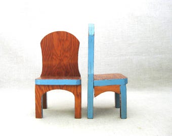 Miniature Doll Chair Modern Dollhouse Mid-Century, Display, Vintage Style Kitchen Nursery Décor