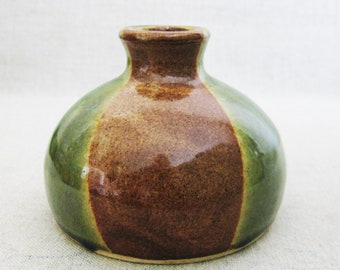 Ceramic Bud Vase, Studio Pottery Flower Vessel, Vintage Handmade Rustic Cabin Home Décor Housewarming Gift
