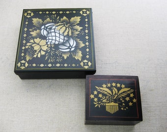 Vintage Toleware Boxes, Small Storage and Organization, Desk Top