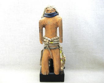 Primitive Folk Art Figure Male Portrait Carving Rustic Tribal Home Décor