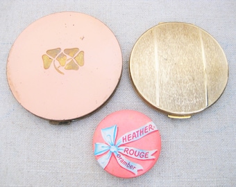 Vintage Makeup Compact Collection of Powder Cases, Vanity Décor