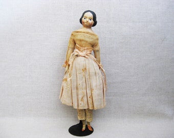 Antique Milliners Fashion Doll German 19th Century Paper Mache Collectible and Rare European Toys