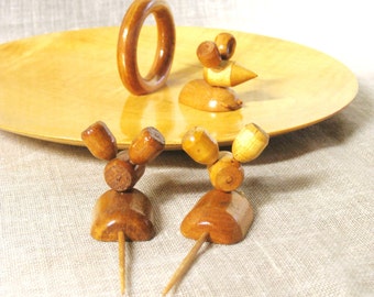 Mid-Century Cheese Plate Serving Tray, Wooden Mice Party Platter, Vintage Entertaining Presentation Dish