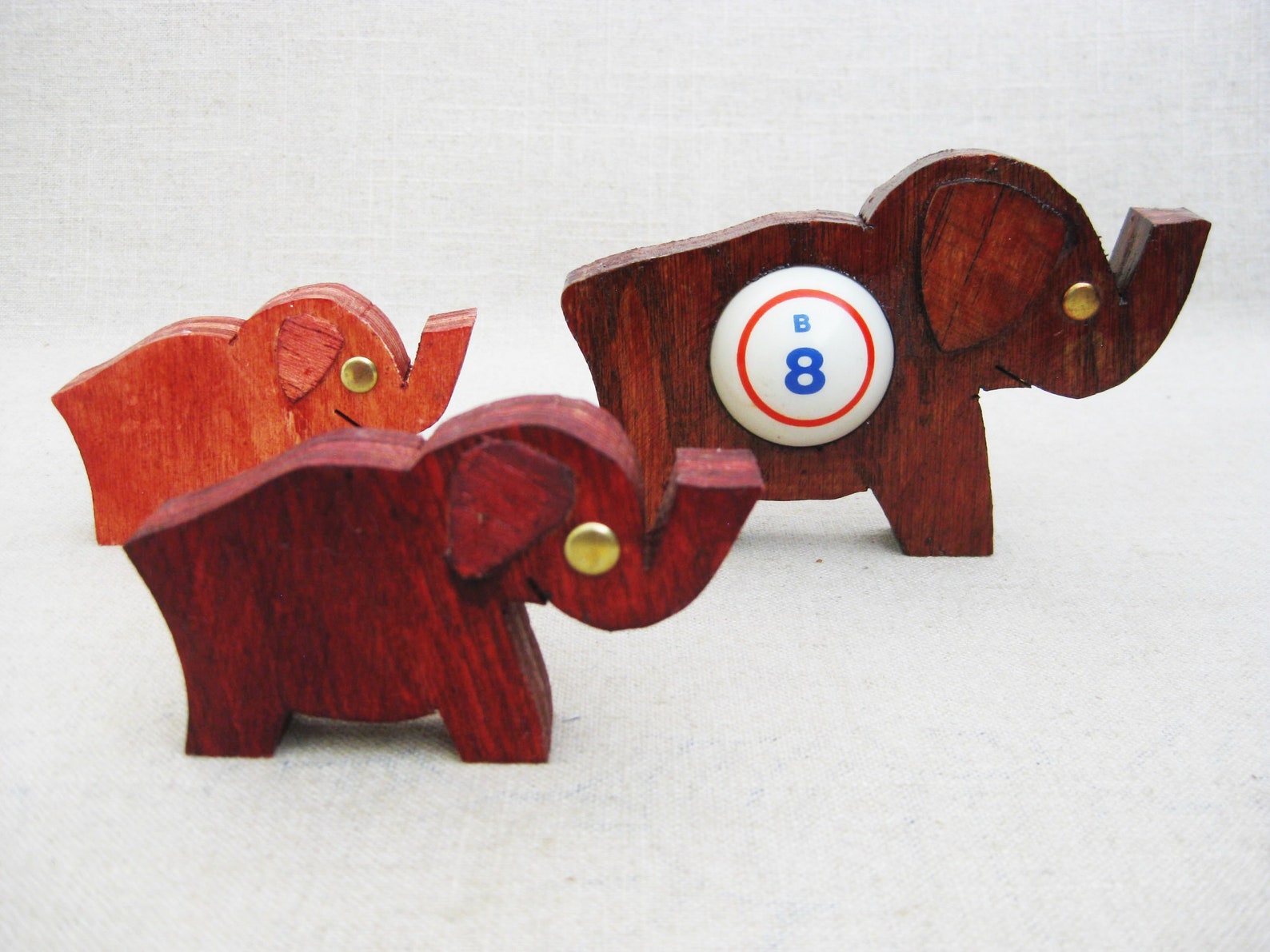 Vintage Elephant Bingo Good Luck Charms Folk Art Animals Etsy