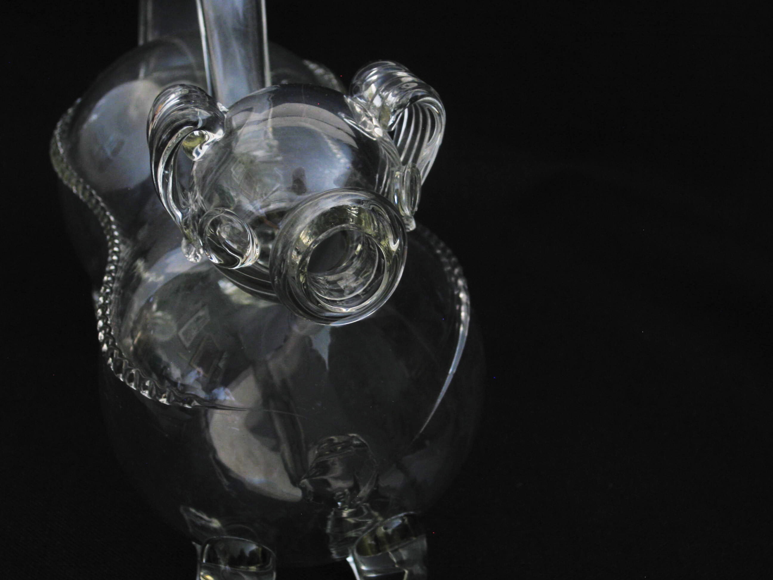 Vintage Gin Pig Decanter, Victorian Period Antique, Hand Blown Liquor