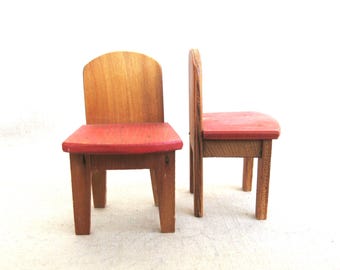 Miniature Doll Chair Modern Dollhouse Mid-Century, Display, Vintage Style Kitchen Nursery Décor