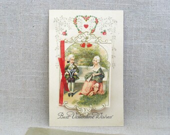 Antique Valentines Day Postcard with Flip Front Germany 1900s Rare in Original Envelope Gift of Love