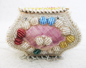 Folk Art Vintage Beaded Whimsy Handbag Native American Beadwork American Roadside Souvenirs
