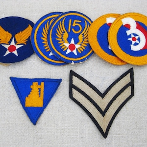 Vintage Military Patch Collection, Grouping Jacket and Shirt Embellishments