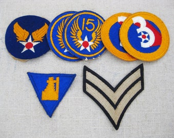 Vintage Military Patch Collection, Grouping Jacket and Shirt Embellishments