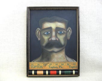 Peinture originale de portrait d'homme, encadré d'hommes masculins, décoration murale beaux-arts