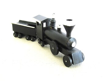 Primitive Toy Folk Art Train, Wooden Locomotive Transportation Man Cave Nursery Décor