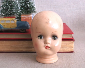 Composite Doll Head, Female Doll Parts and Vintage Supplies
