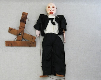 Vintage Male Marionette, Antique Adult Man Puppet