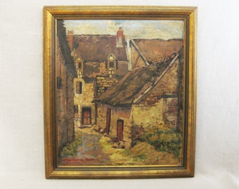 RESERVED - Vintage Landscape Painting Collette Pope Heldner, Framed Original Fine Art, France, 1929