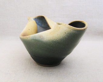 Brutalist Ceramic Bowl Studio Pottery Fine Art Dish Unusual Housewarming Present