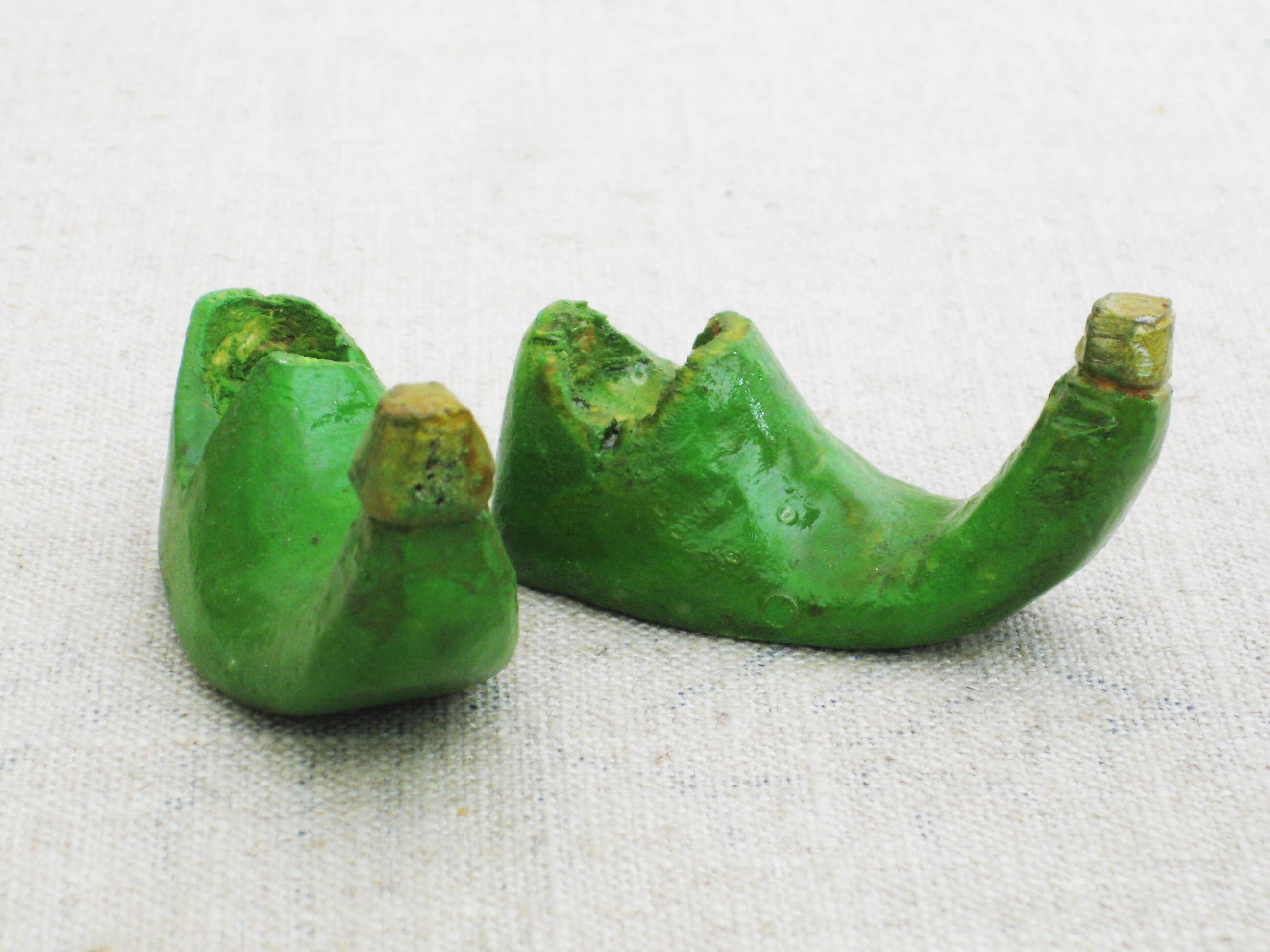 RESERVED M Vintage Miniature Shoes, Elf Shoes, Folk Art Christmas