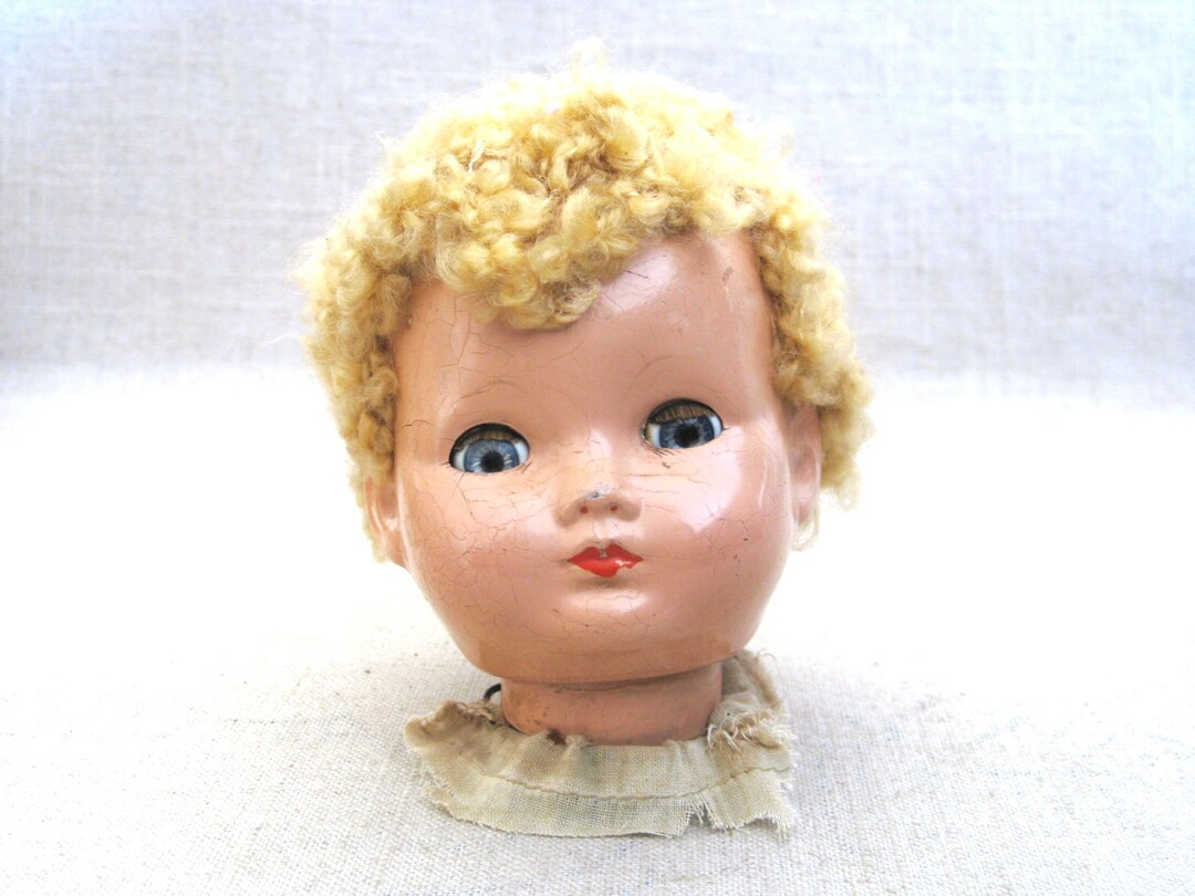 Vintage Composite Doll Head Doll Parts and Supplies Etsy