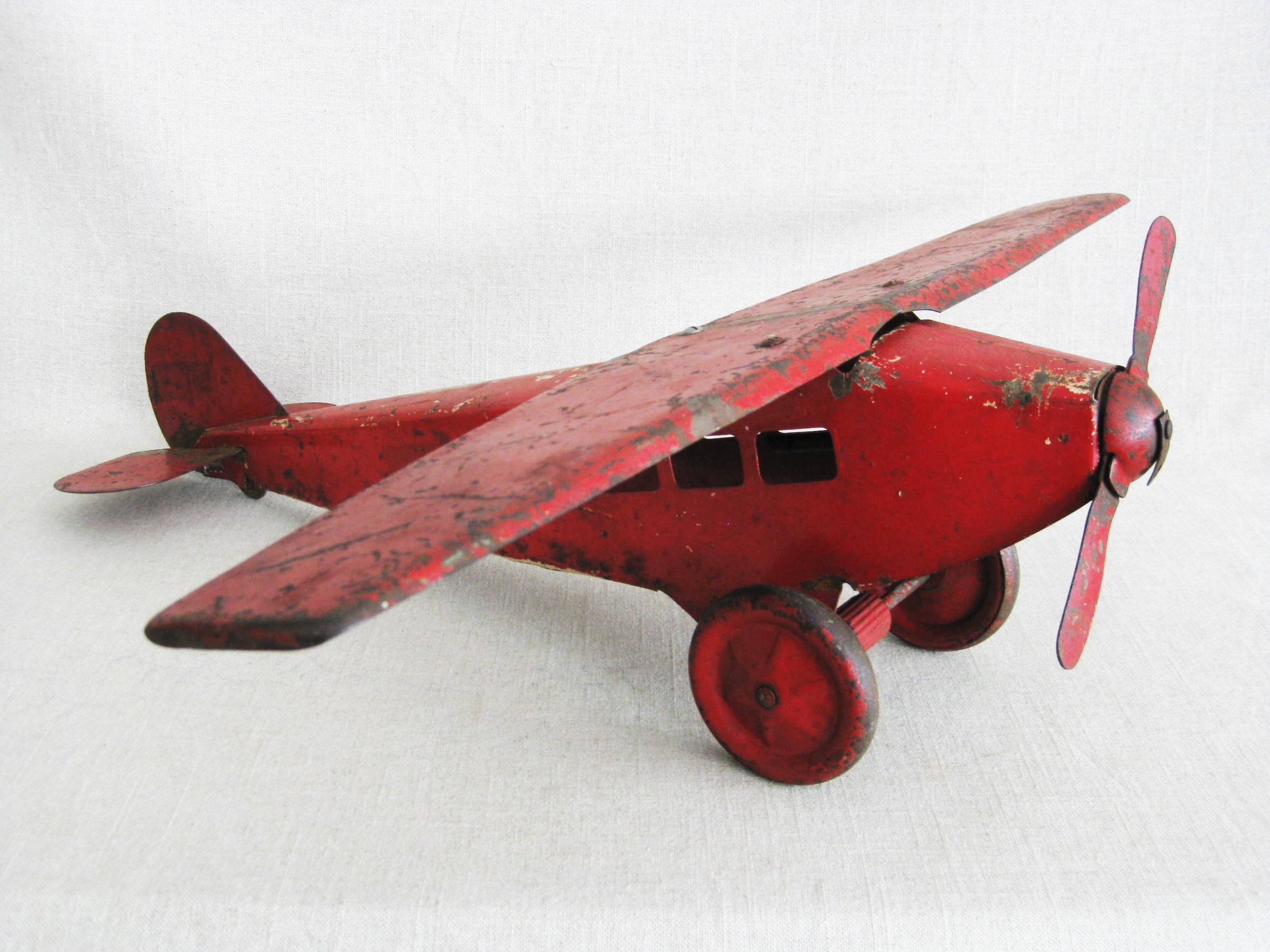paspoort Aja lont Vintage Metal Airplane Toy Pressed Steel Toys Large 22 inch - Etsy België