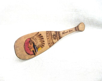 Vintage Miniature Souvenir Canoe Paddle, Algonac Michigan