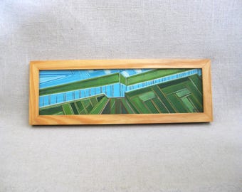 Abstract Landscape Painting Contemporary Framed Original Wall Art Home Décor Small Gift Art