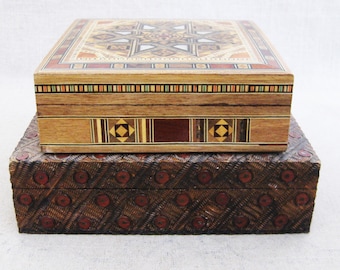 Wooden Dresser Box, Desk Storage, Office Organization Vintage Rustic Cabin Décor Hostess Gift