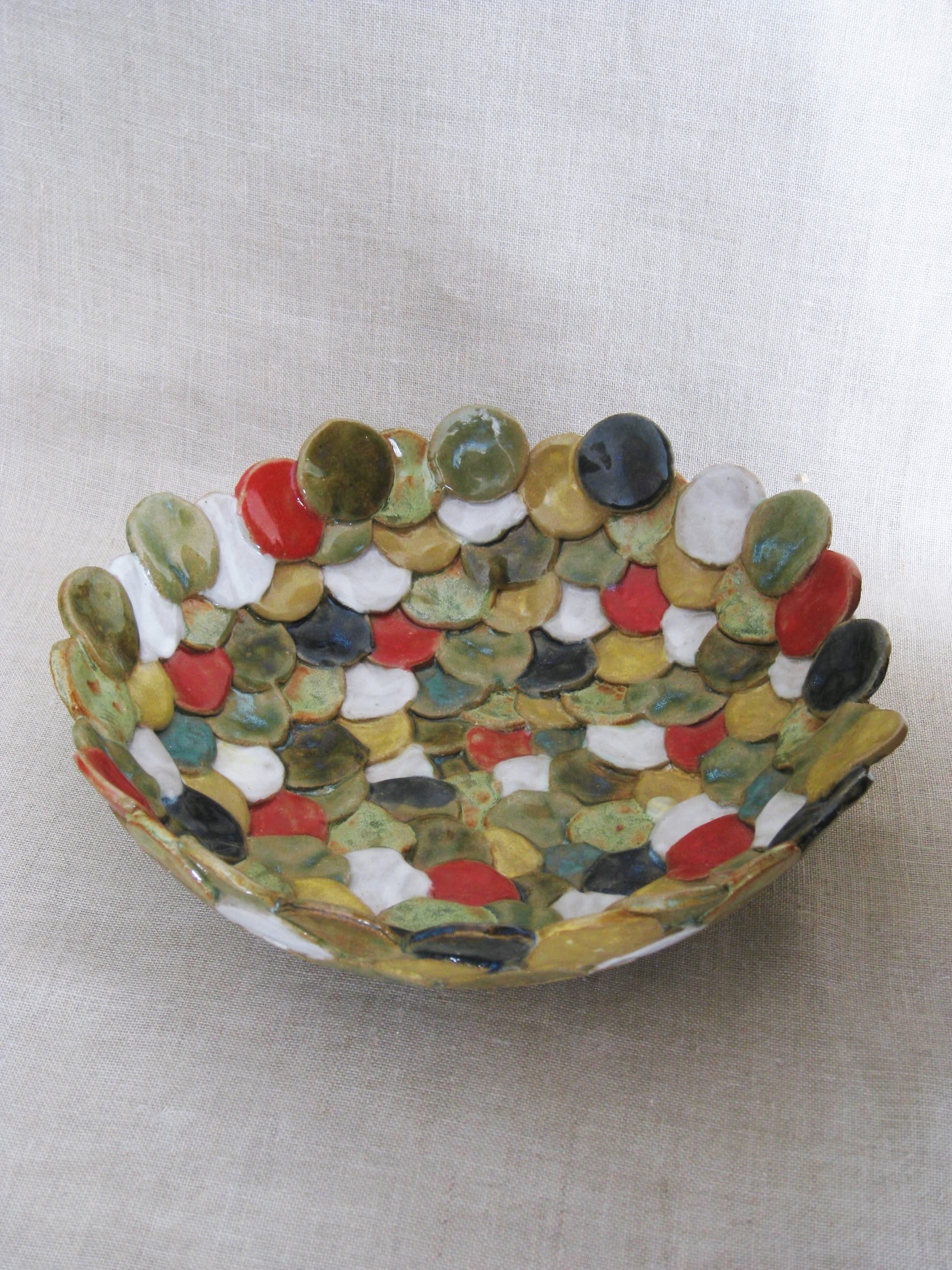 Vintage Studio Ceramic Serving Bowl, Handmade, Pottery Dish, Large