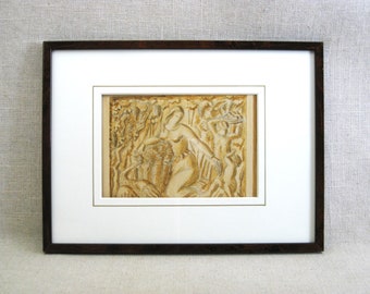 Art Deco Female Portrait Watercolor Painting, Original Framed Vintage Wall Art Home Décor Wedding Present
