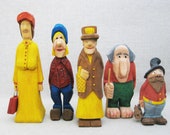Vintage Folk Art Figure Carving, Male Portrait, Family, Rustic Cabin Decor