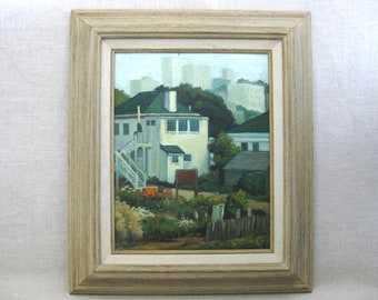 Original Urban Landscape Painting, Framed Wall Art, Contemporary Home Décor