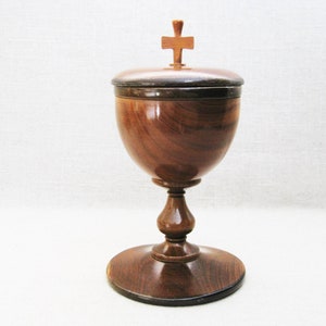 Folk Art Religious Trinket Box, Wooden Lidded Vintage Home Altar Décor Housewarming Gift
