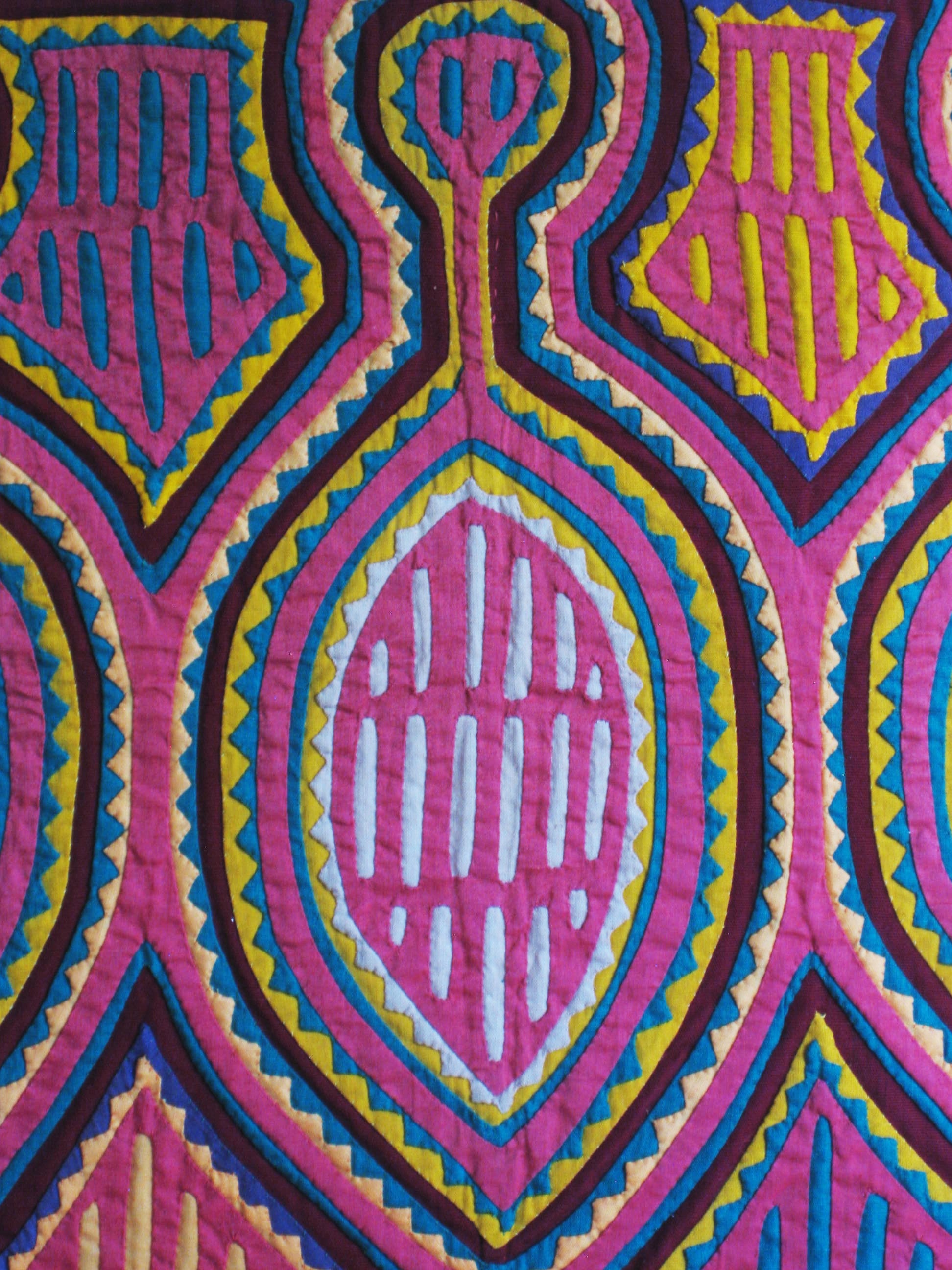 Vintage Folk Art, Mola, Reverse Applique, Textile Fiber Arts, Sewn