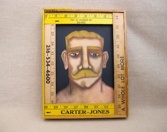 Original Male Portrait Painting, Framed Masculine Men, Fine Art Wall Décor