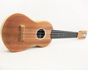 Vintage Barclay Ukulele, Wooden String Musical Instrument in Soft Case